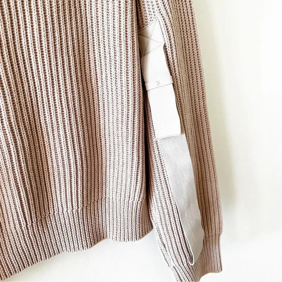 Pistola Taylor Ribbed Cropped Sweater Women’s Size M Tabbed Sleeves Blushing - Picture 6 of 10